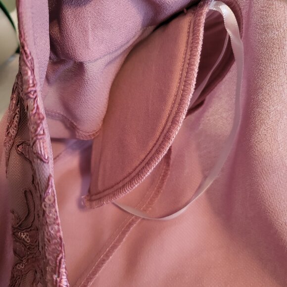 NWT Maya Brooke Tea Rose Sequined Lightweight 2 Piece Tank Dress & Jacket Sz 10 - Picture 7 of 15